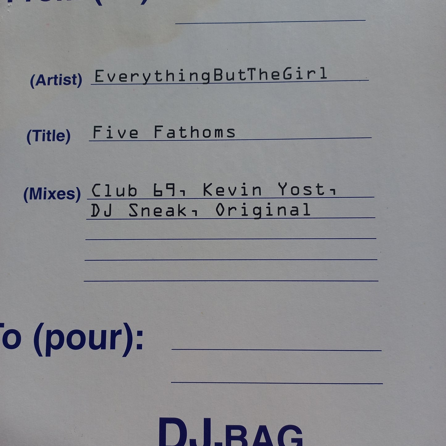 Everything But the Girl Five Phantoms Remixes Maxi De Epoca VG+