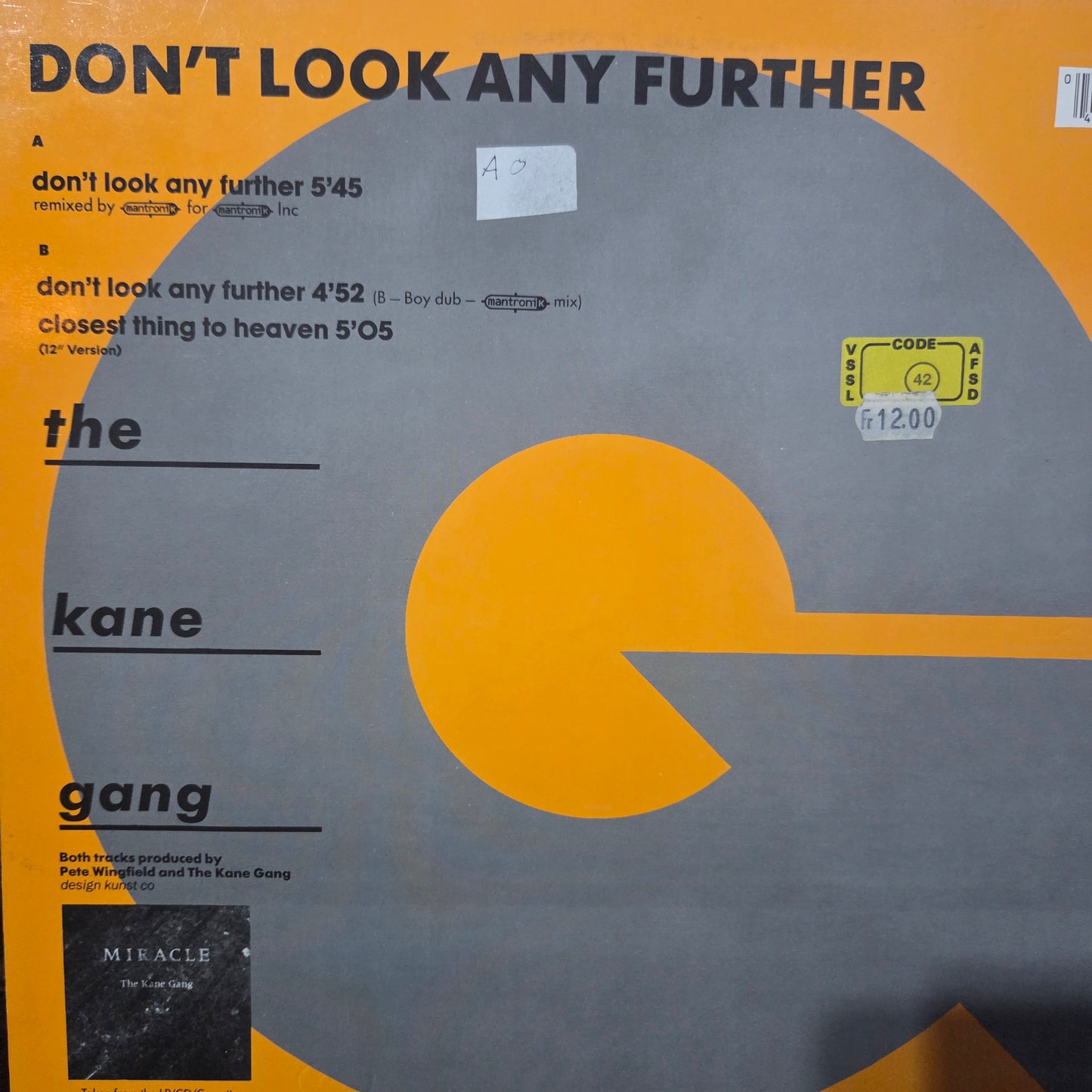 The Kane Gang Dont Look Any Further Maxi De Epoca VG+