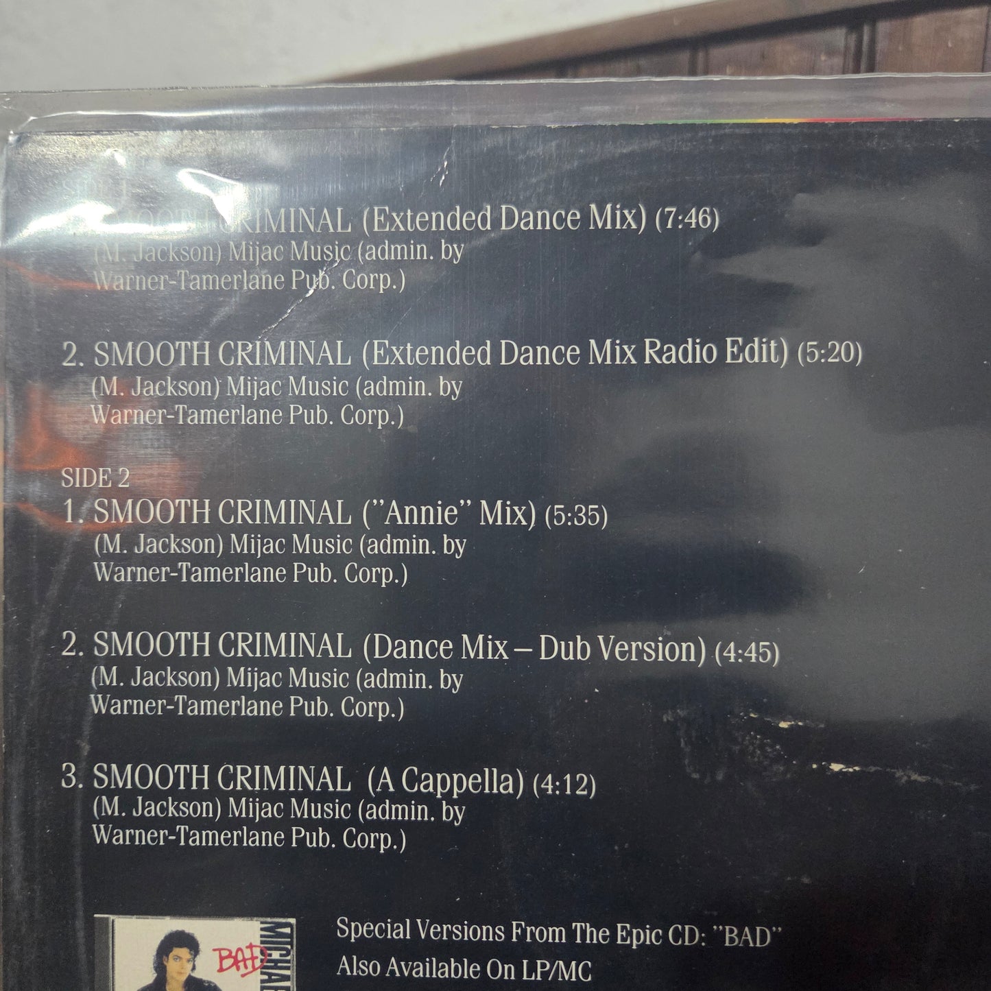Michael Jackson Smooth Criminal Maxi De Epoca VG+