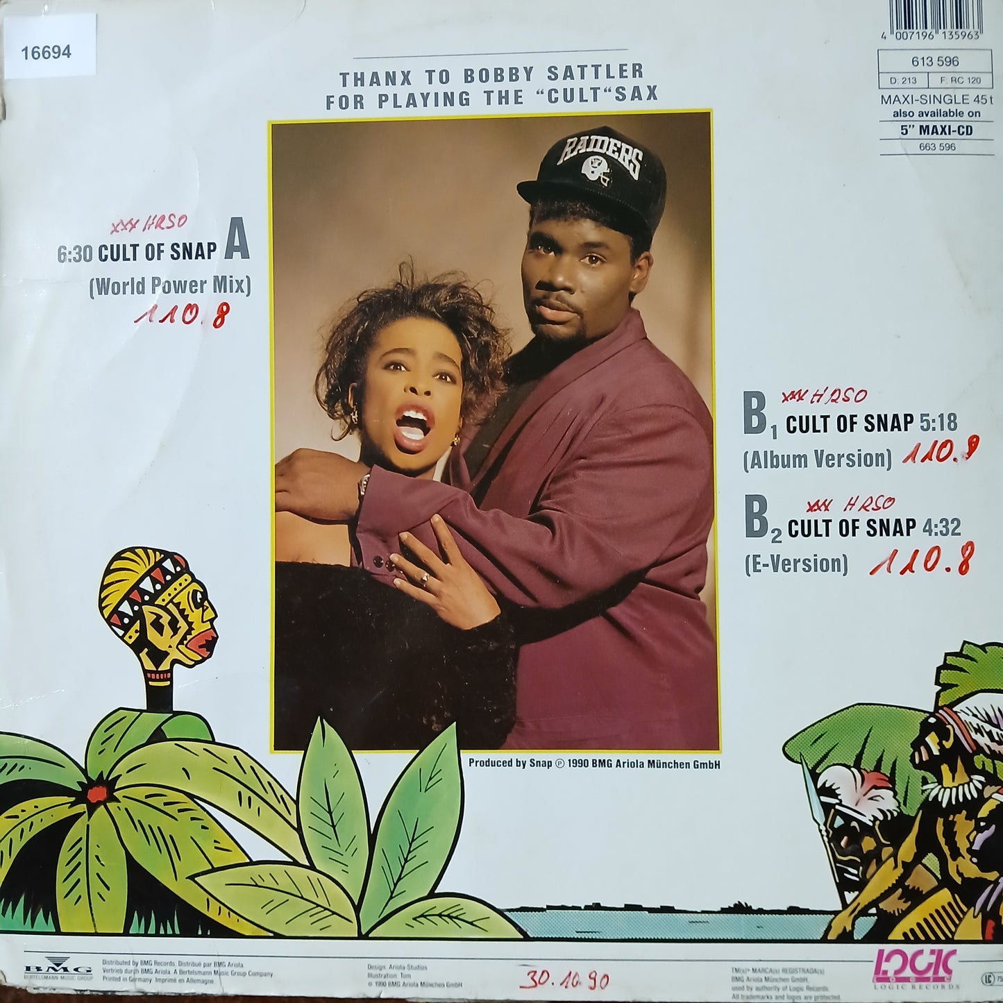Snap Cult of Snap Maxi De Epoca VG+