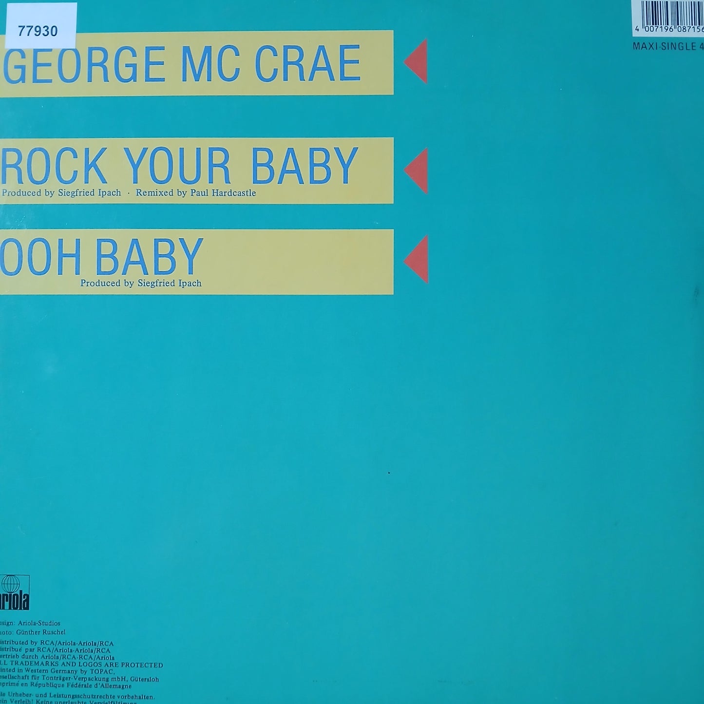 George Mc Rae Rock Your Babe Maxi De Epoca VG+