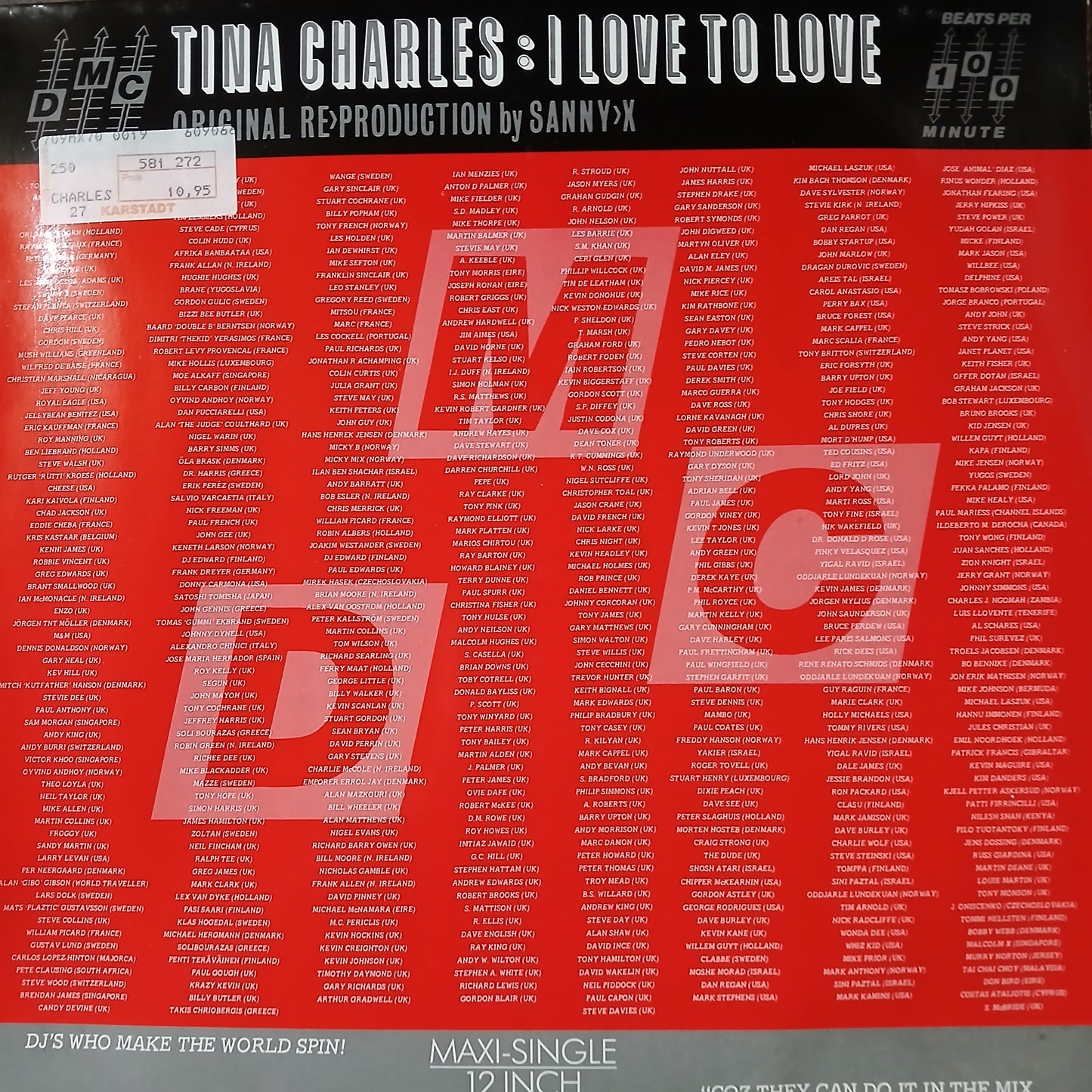 Tina Charles I Love to Love Maxi De Epoca VG+