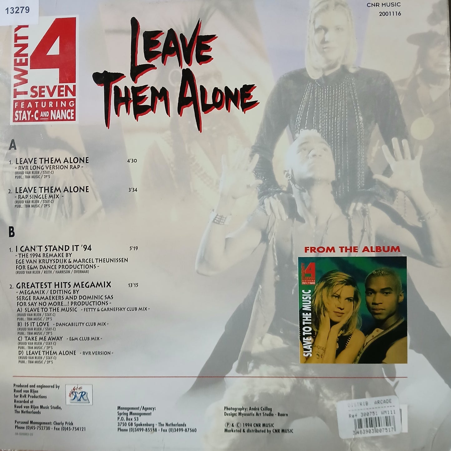 Twenty 4 Seven Leave Them Alone Maxi De Epoca VG+