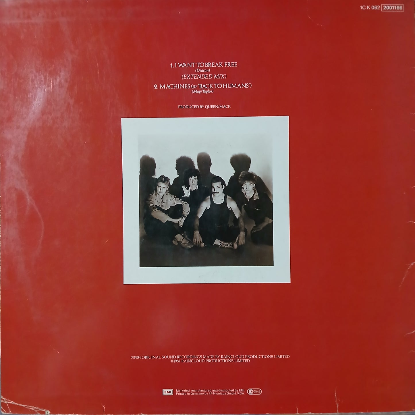 Queen I Want to Break Free Maxi De Epoca VG+