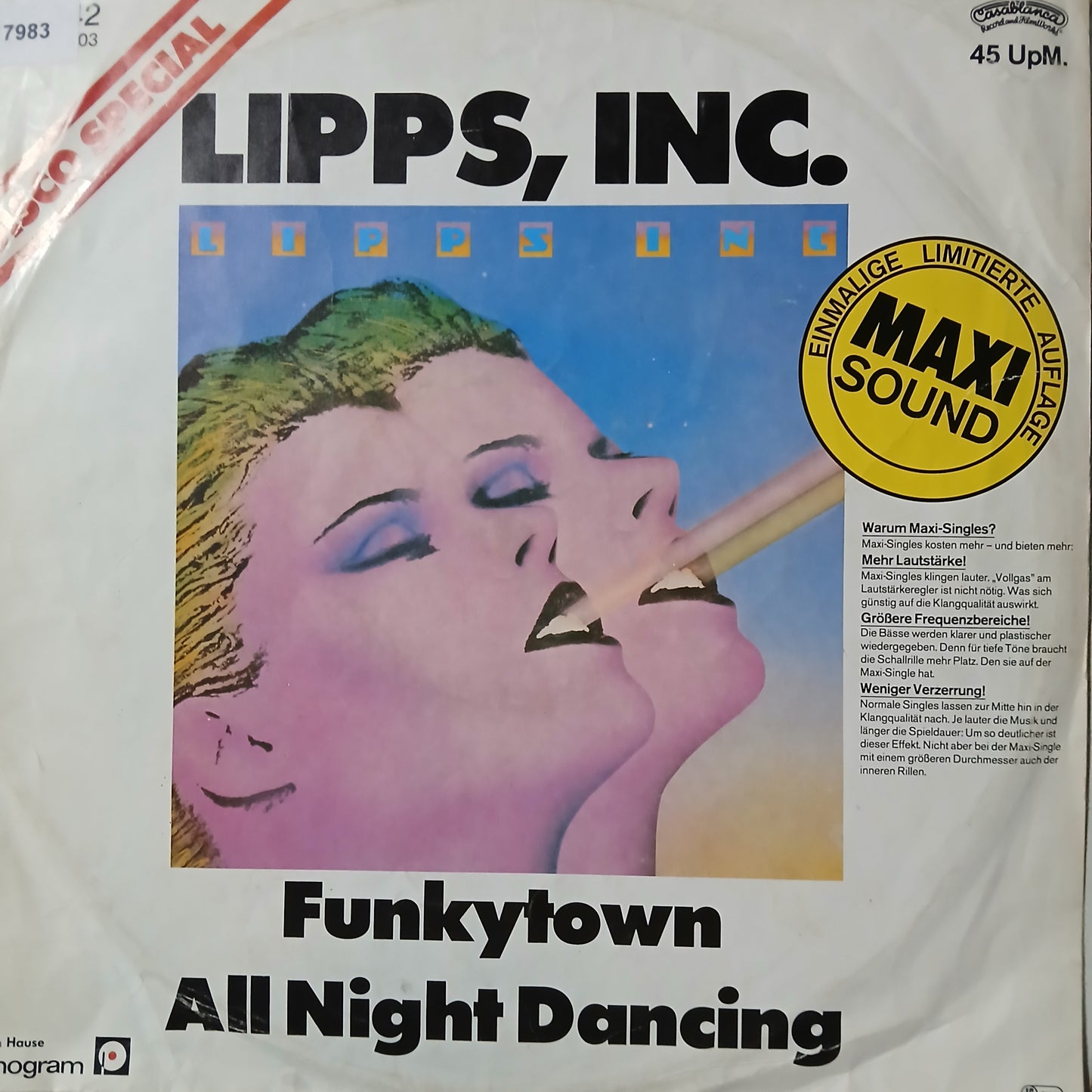 Lipps Inc Funkytown Maxi De Epoca VG+
