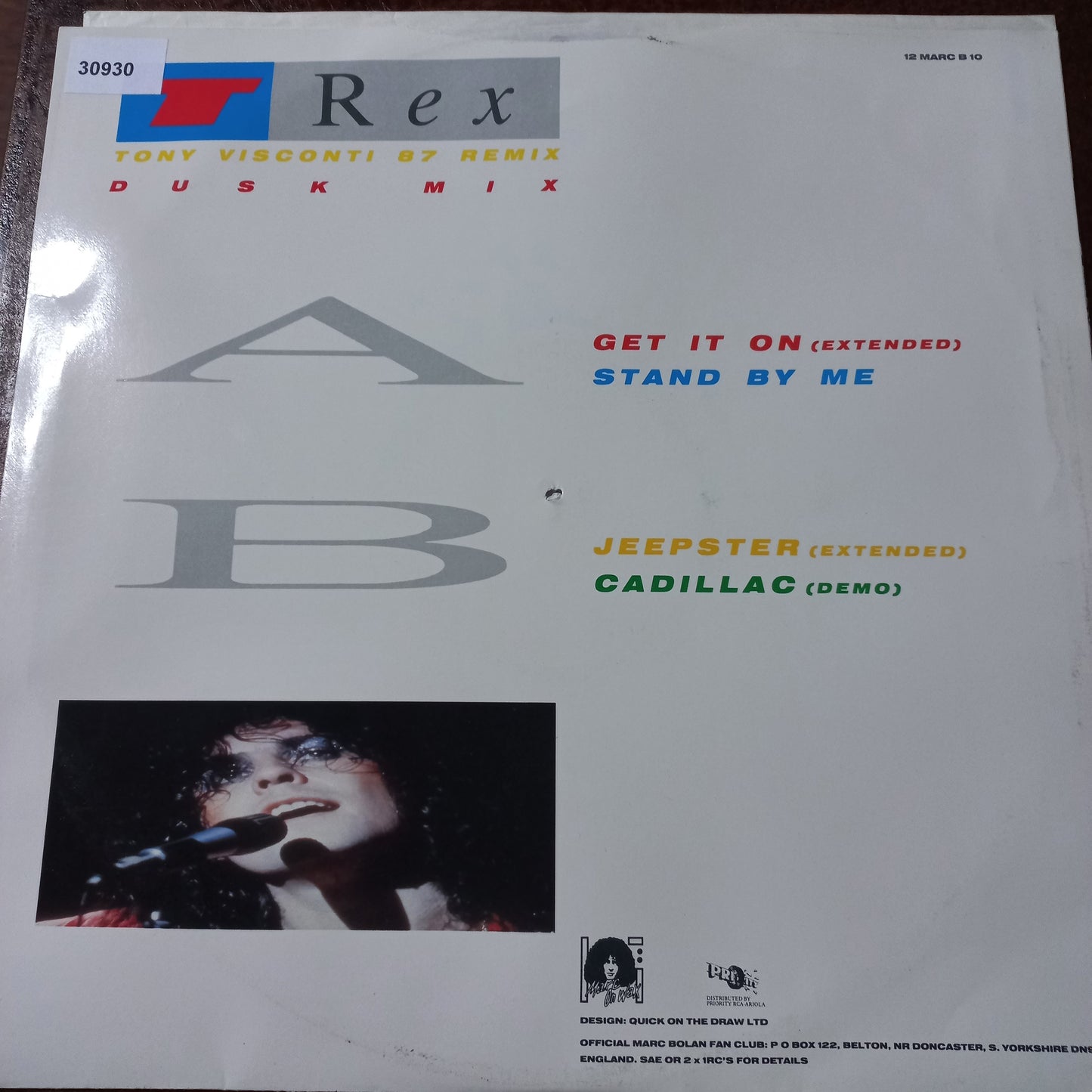 T. Rex Get It On Maxi De Epoca VG+