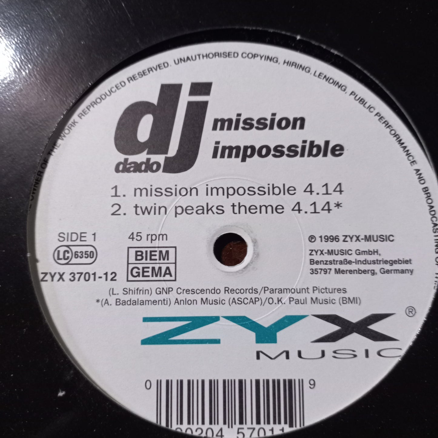 Dj Dado Mission Impossible Maxi De Epoca VG+