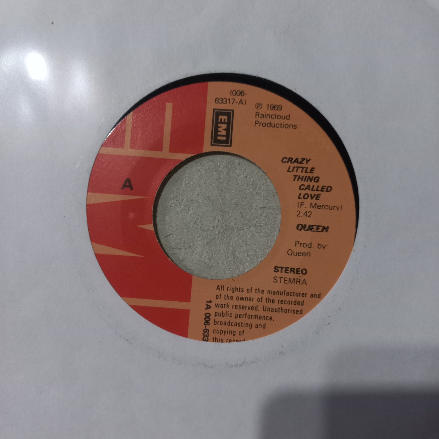 Queen Crazy Little Thing Called Love / We Will Rock You Simple 7" De Epoca VG+