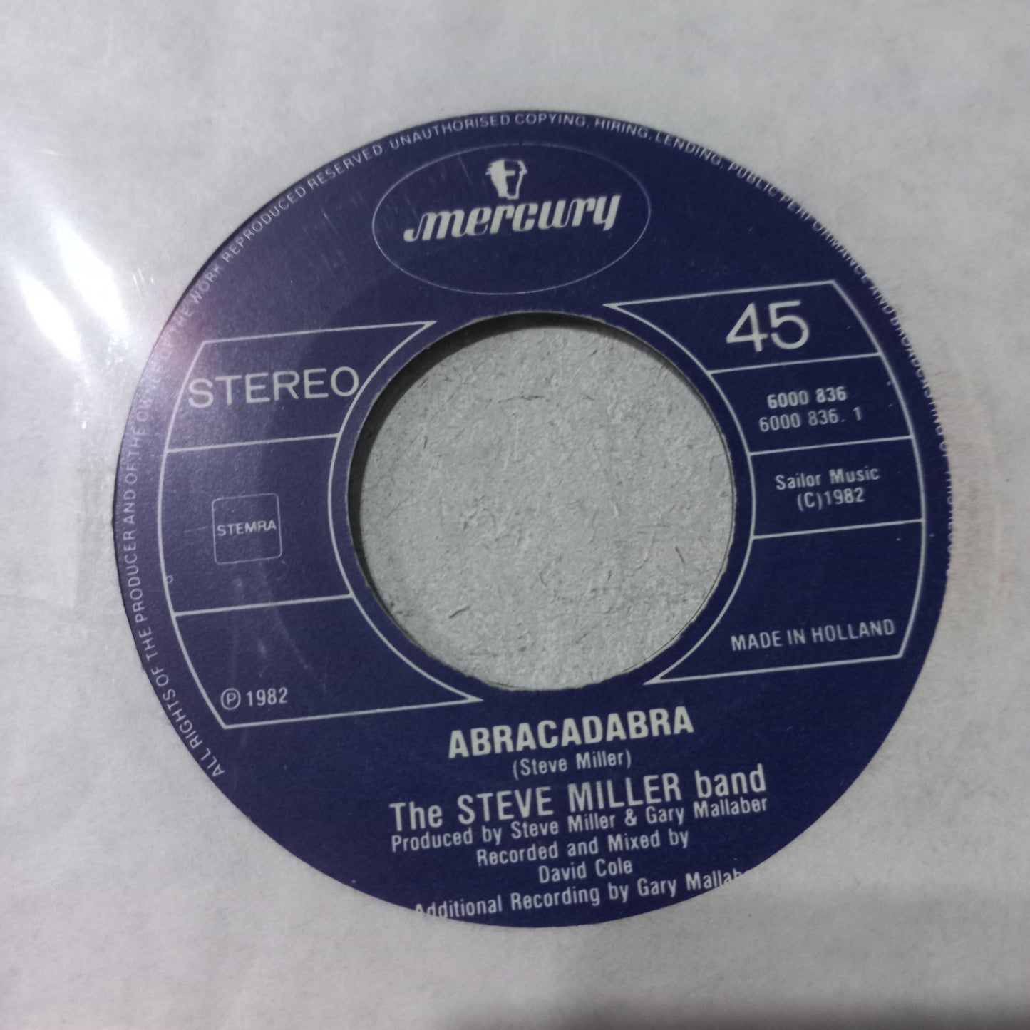 Steve Miller Band Abracadabra Simple 7" De Epoca VG+