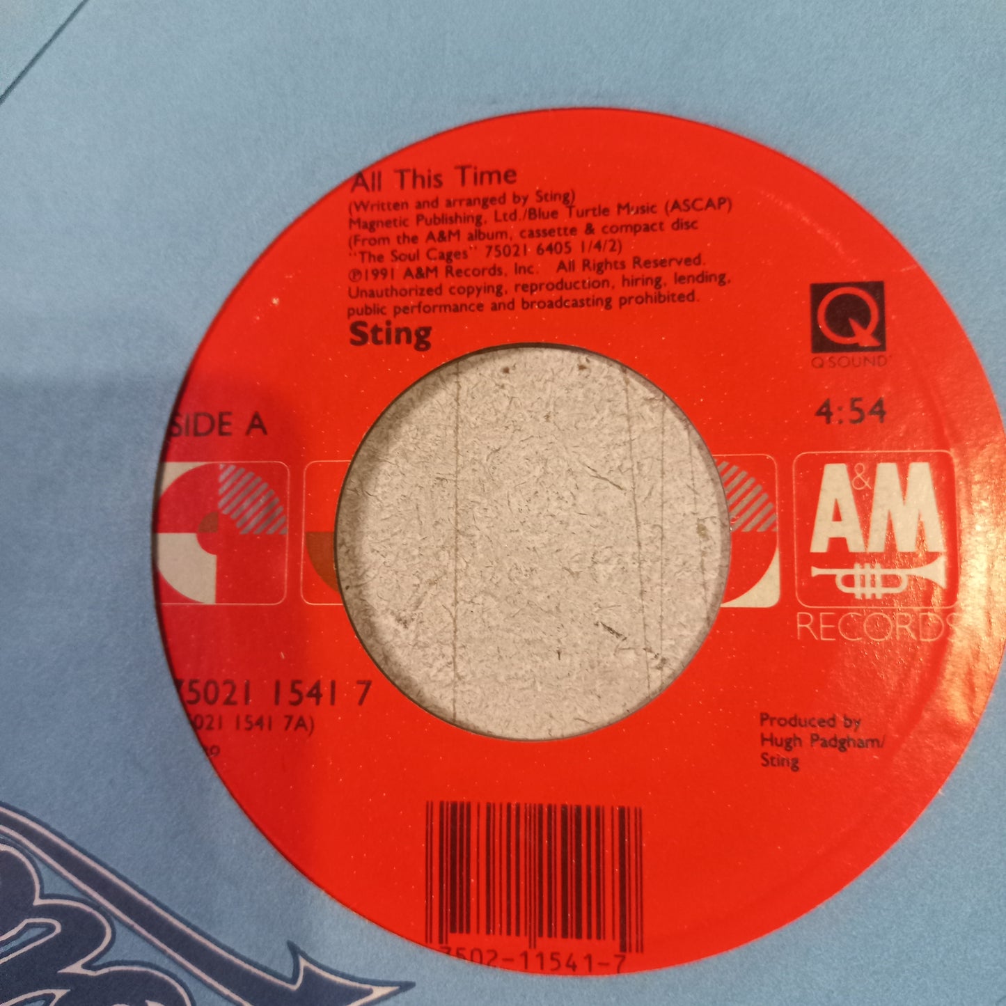 Sting All This Time Simple 7" Vg+ De Epoca