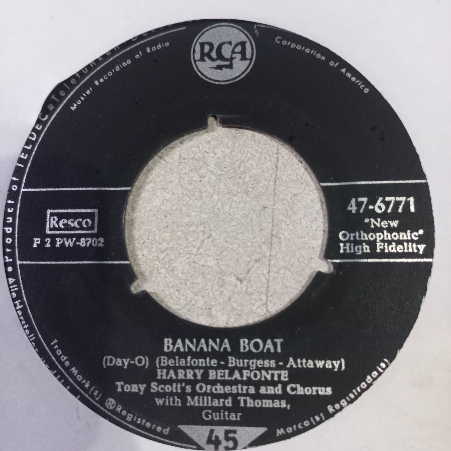 Harry Belafonte Banana Boat Simple 7" Vg+ De Epoca