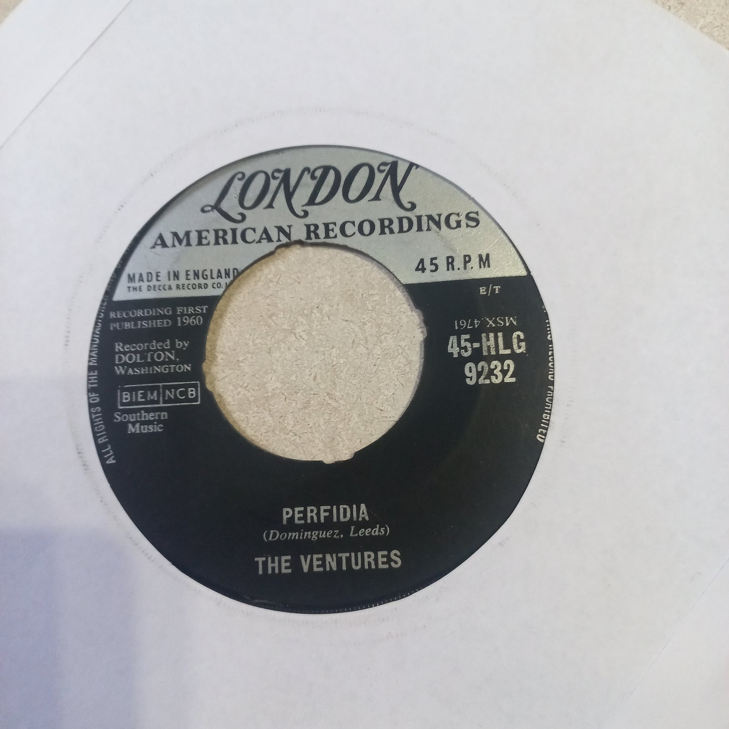 The Ventures Perfidia Simple 7" Vg+ De Epoca