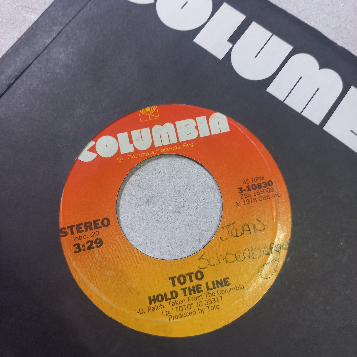 Toto Hold The Line Simple 7" Vg+ De Epoca