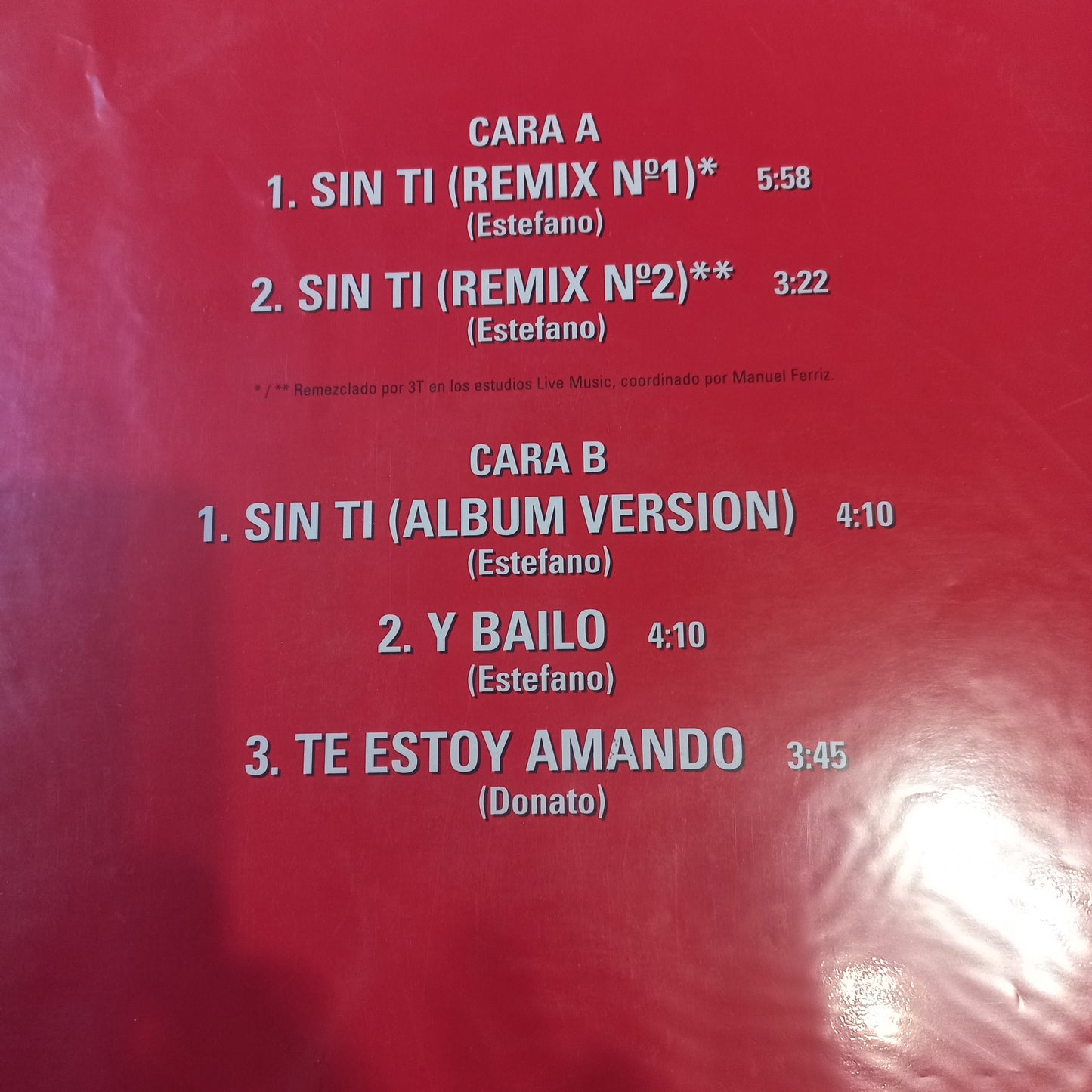 Donato y Estefano Sin ti / Y Bailo Maxi VG+