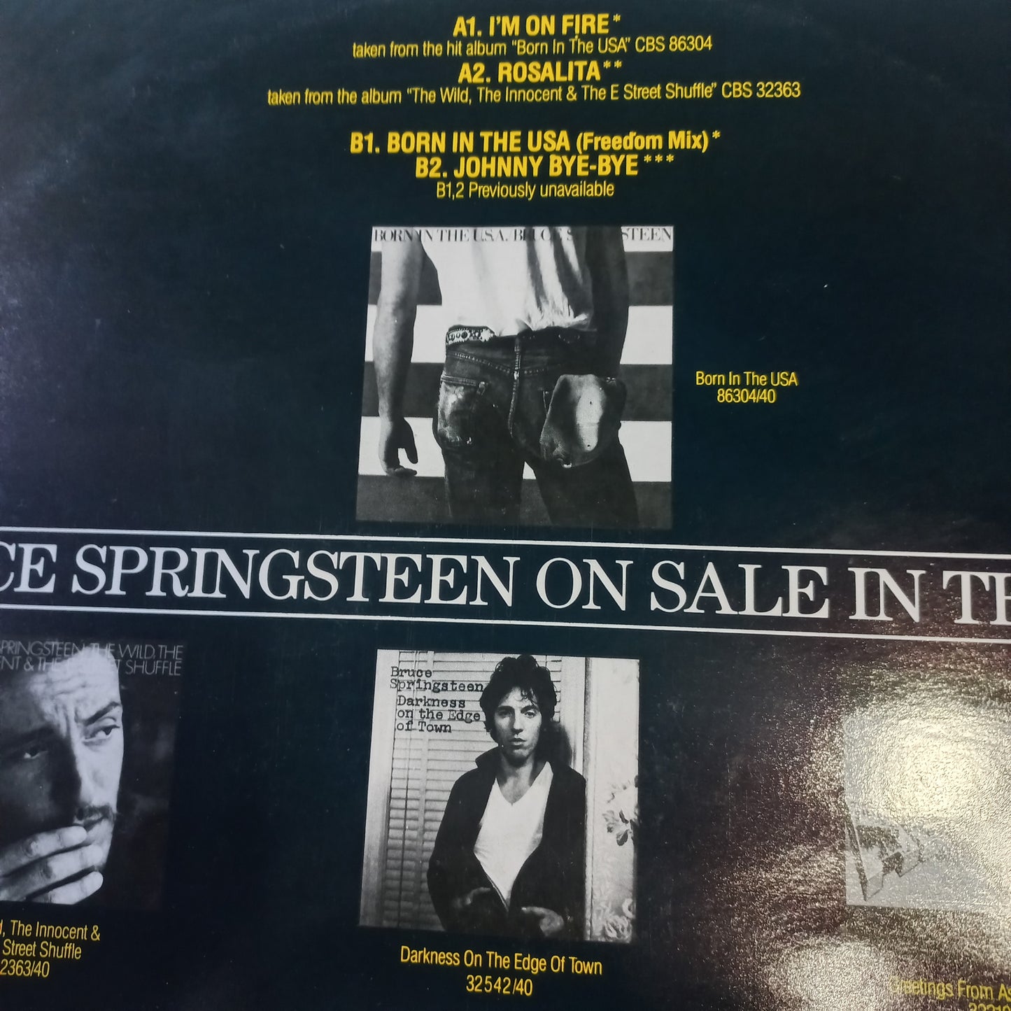 Bruce Springsteen Im on Fire Maxi Near Mint