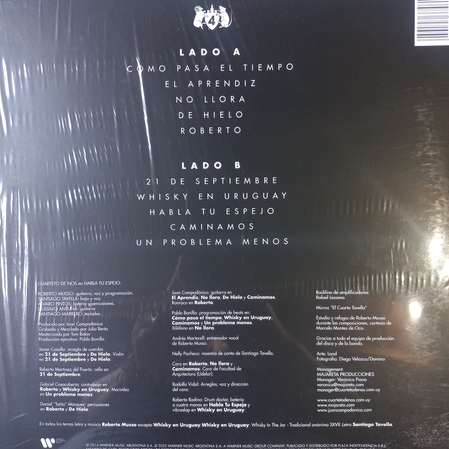 El Cuarteto de Nos Habla tu Espejo Lp Mint