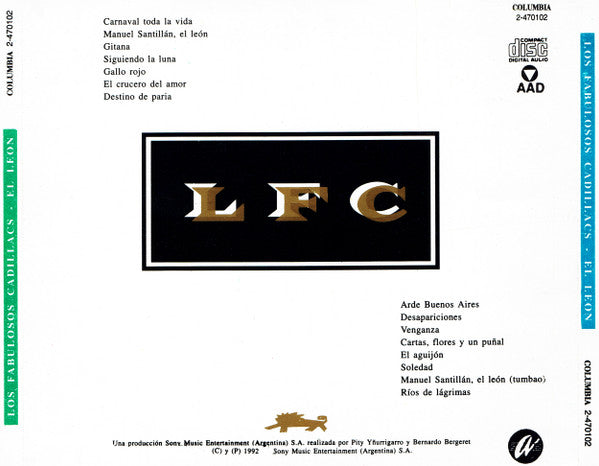 LOS FABULOSOS CADILLACS EL LEON LP MINT