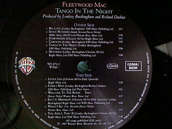 Fleetwood Mac Tango in the Night Vinilo LP NUEVO