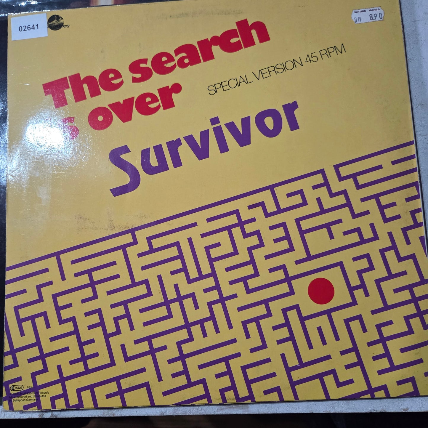 Survivor The Search Is Over Maxi De Epoca VG+