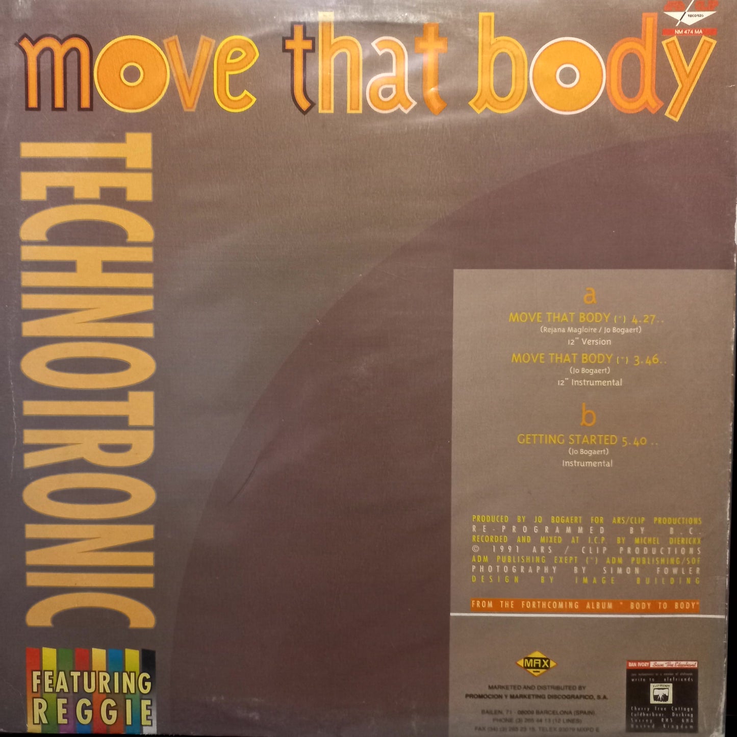 Technotronic Move That Body Maxi 2da. Mano Usado en Muy Buen Y/O Excelente Estado