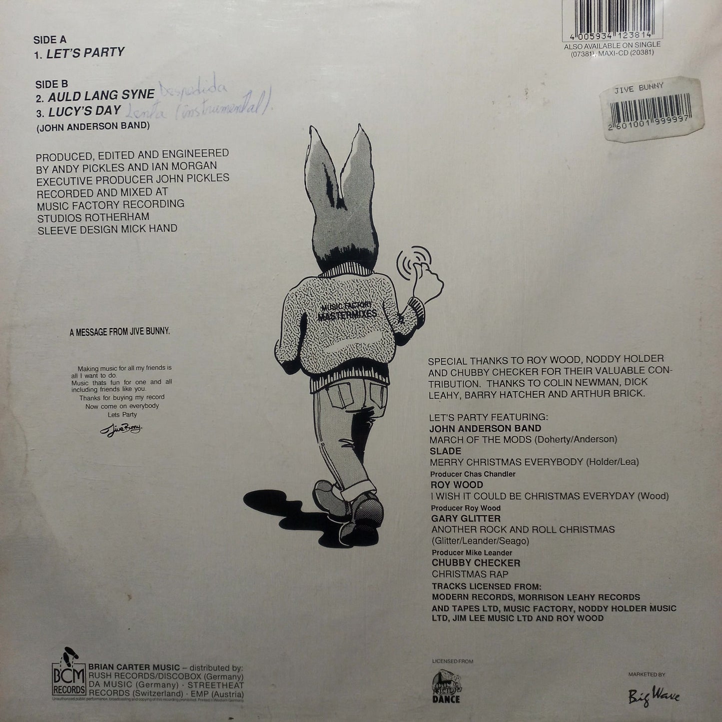 Jive Bunny Lets Party Maxi 2da. Mano Usado Muy Bien + hacia arriba