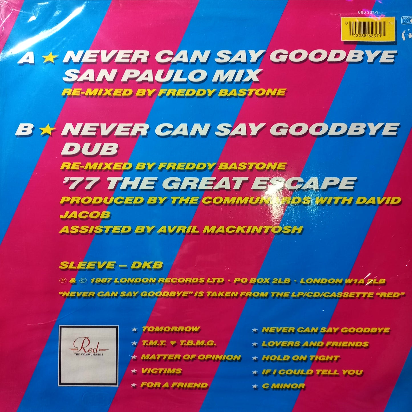 The Communards Never Can Say Goodbye Maxi 2da. Mano Usado en Muy Buen y/o Excelente Estado