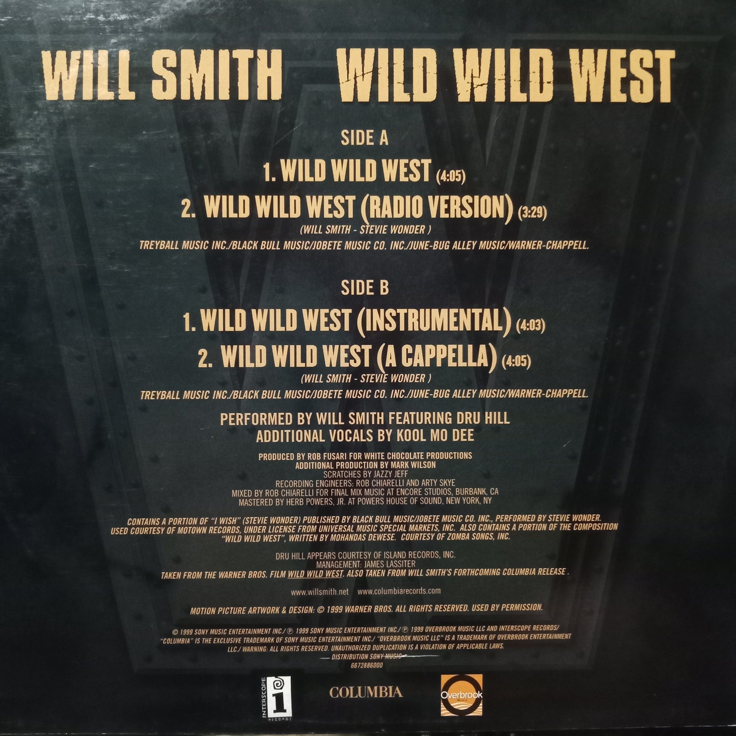 Will Smith Wild Wild West Man Maxi 2da. Mano Usado en Excelente Estado