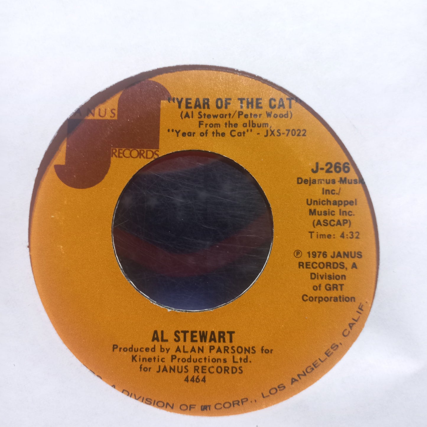 Al Stewart The Year of the Cat Simple 7" 2da. Mano Usado Muy Bien + VG+