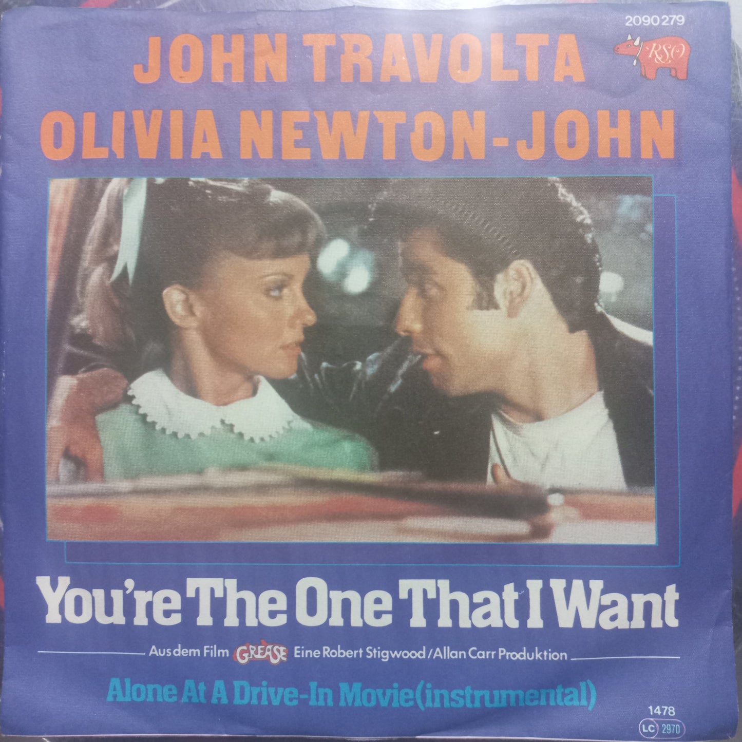 John Travolta Olvia Newton John You are the one me Simple 7" 2da. Mano Usado Muy Bien + VG+