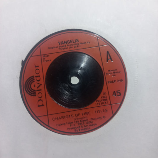 Vangelis Chariots of Fire Simple 7" 2da. Mano Usado Muy Bien + VG+