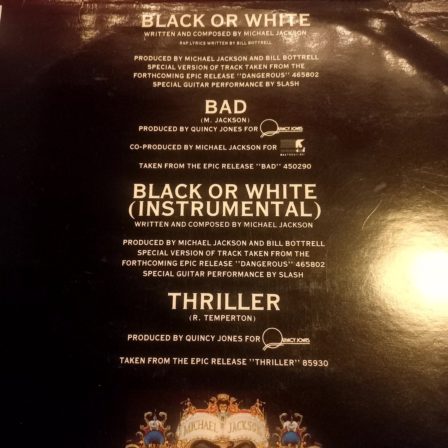 Michael Jackson Thriller Bad Black or White Maxi 2da. Mano Usado en Excelente Estado