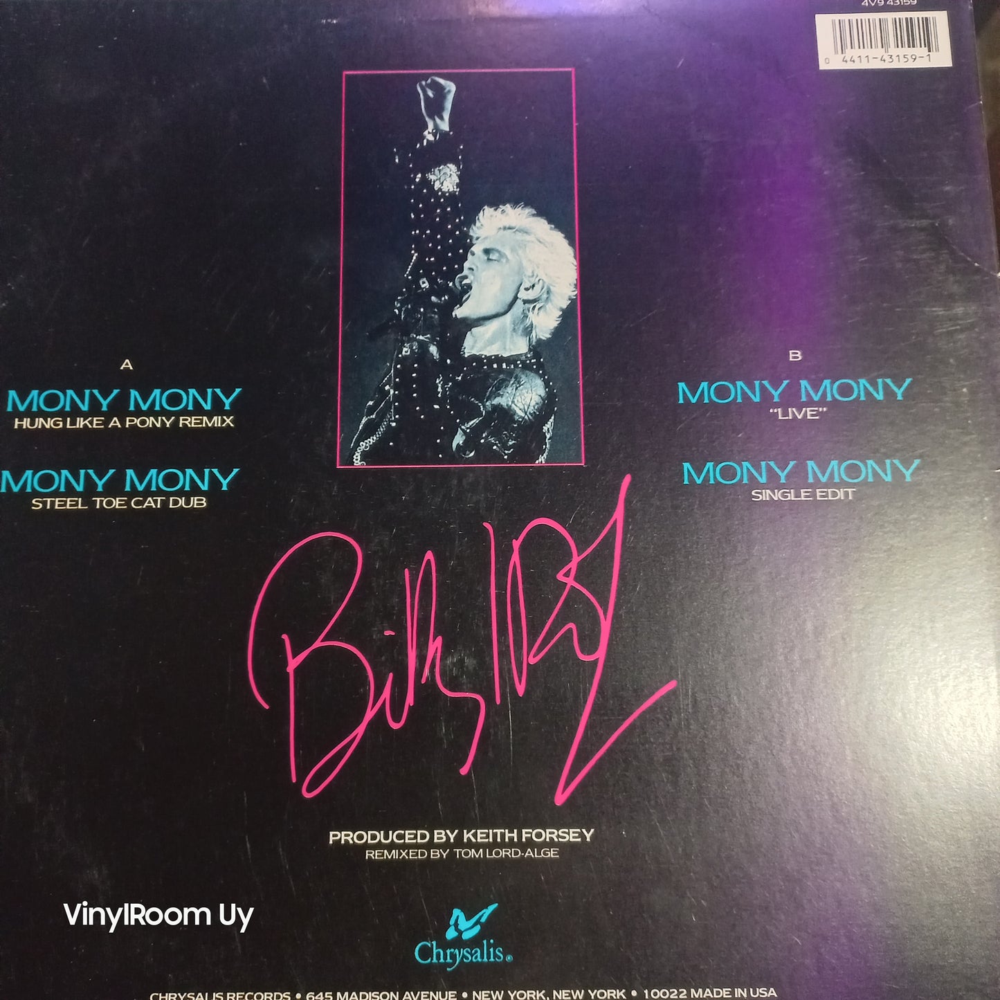 Billy Idol Mony Mony Maxi 2da. Mano Usado en Excelente Estado