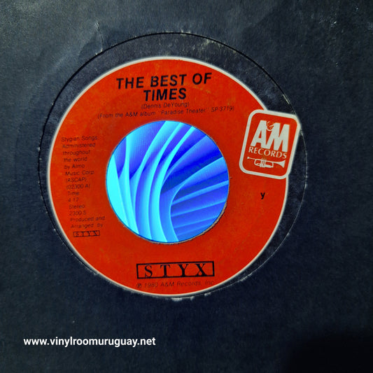 Styx The Best Of Times Simple 7" 2da. Mano Usado Muy Bien + VG+