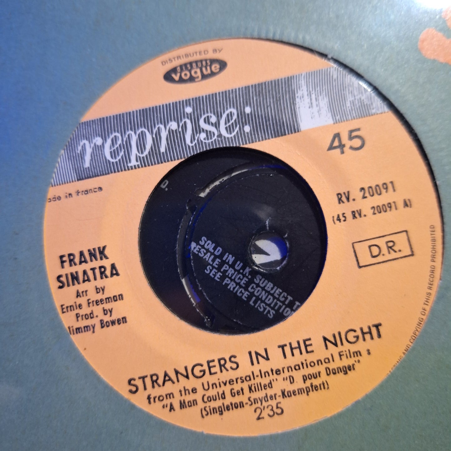 Frank Sinatra Strangers In the Night Simple 7" de Epoca VG+