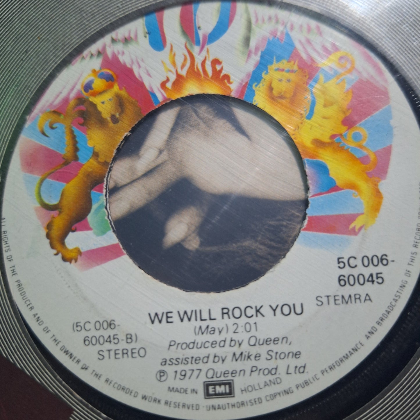 Queen We are The Champions / We Will Rock You Simple 7" de Epoca VG+