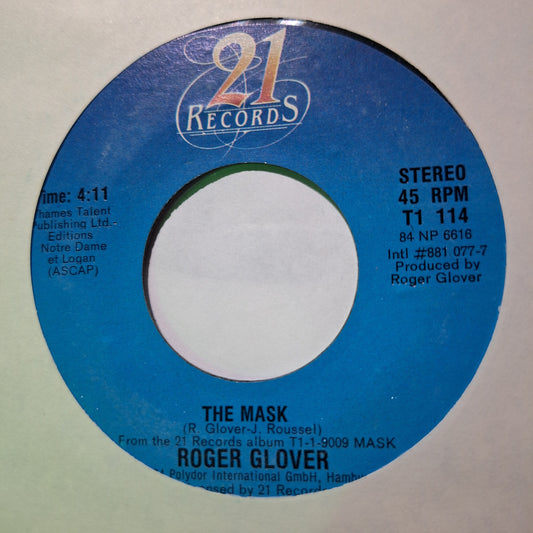 Roger Glover The Mask Simple 7" de Epoca VG+