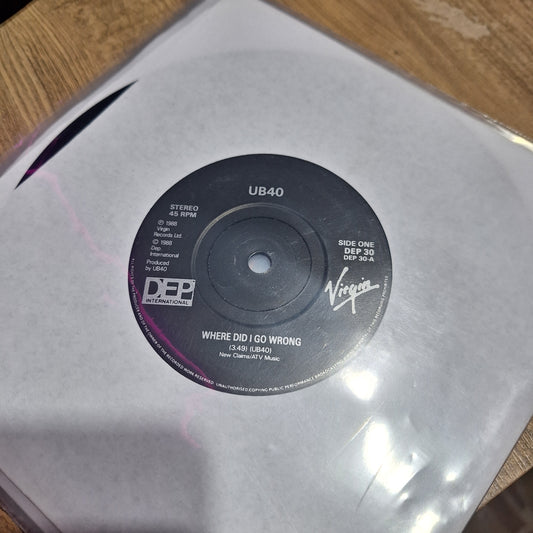 UB40 Where Did I Go Wrong Simple 7" De Epoca VG+