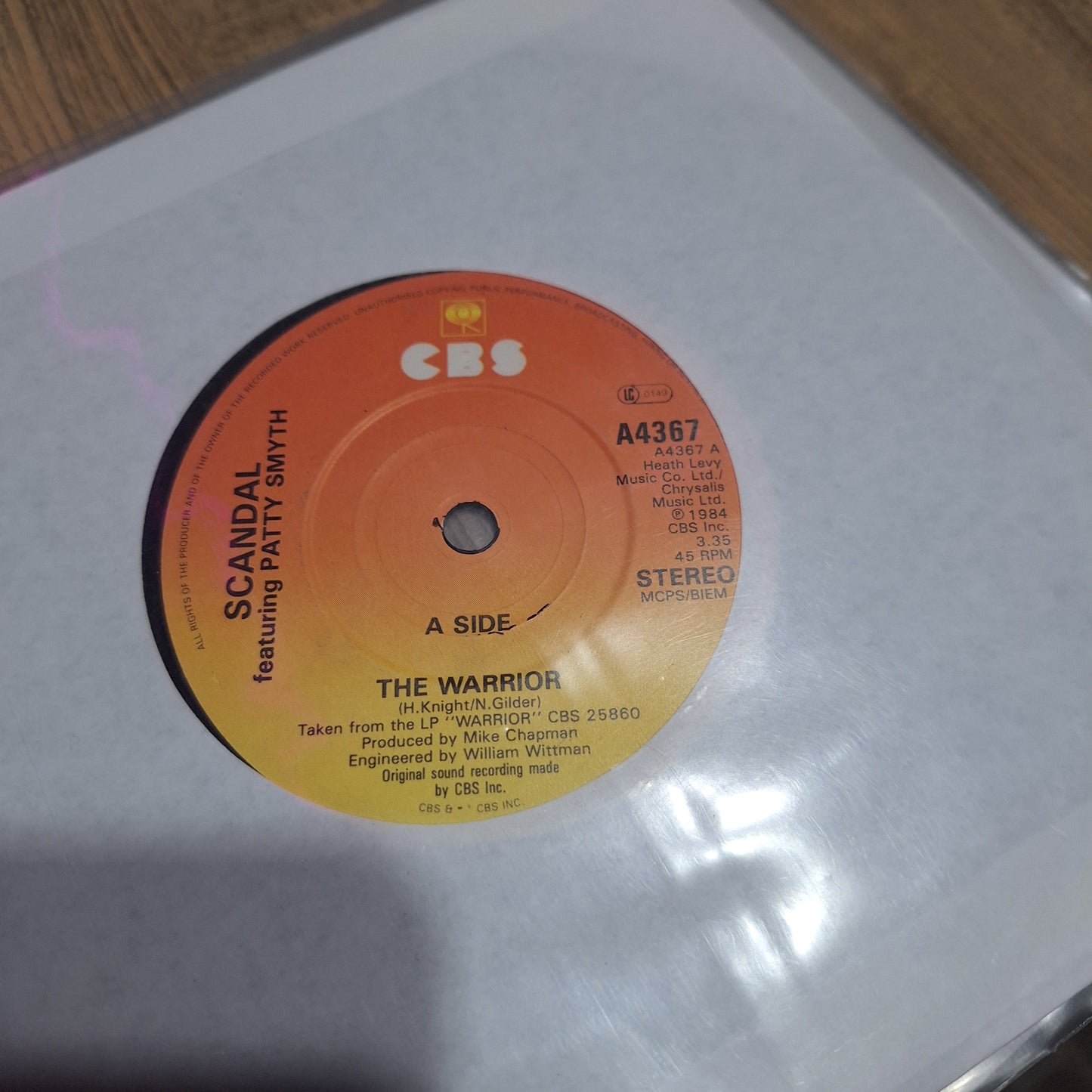 Scandal The Warrior Simple 7" de Epoca VG+