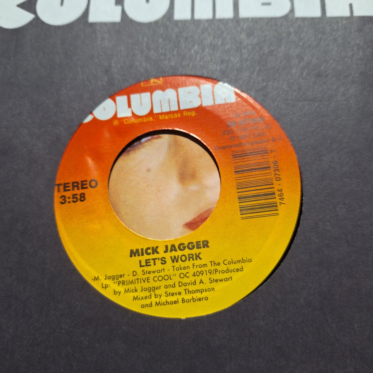 Mick Jagger Lets Work Simple 7" de Epoca VG+