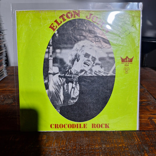 Elton John Crocodile Rock Simple 7" 2da. Mano Usado VG+