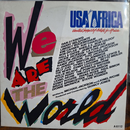 Usa For Africa We Are the World Simple 7" De Epoca VG+