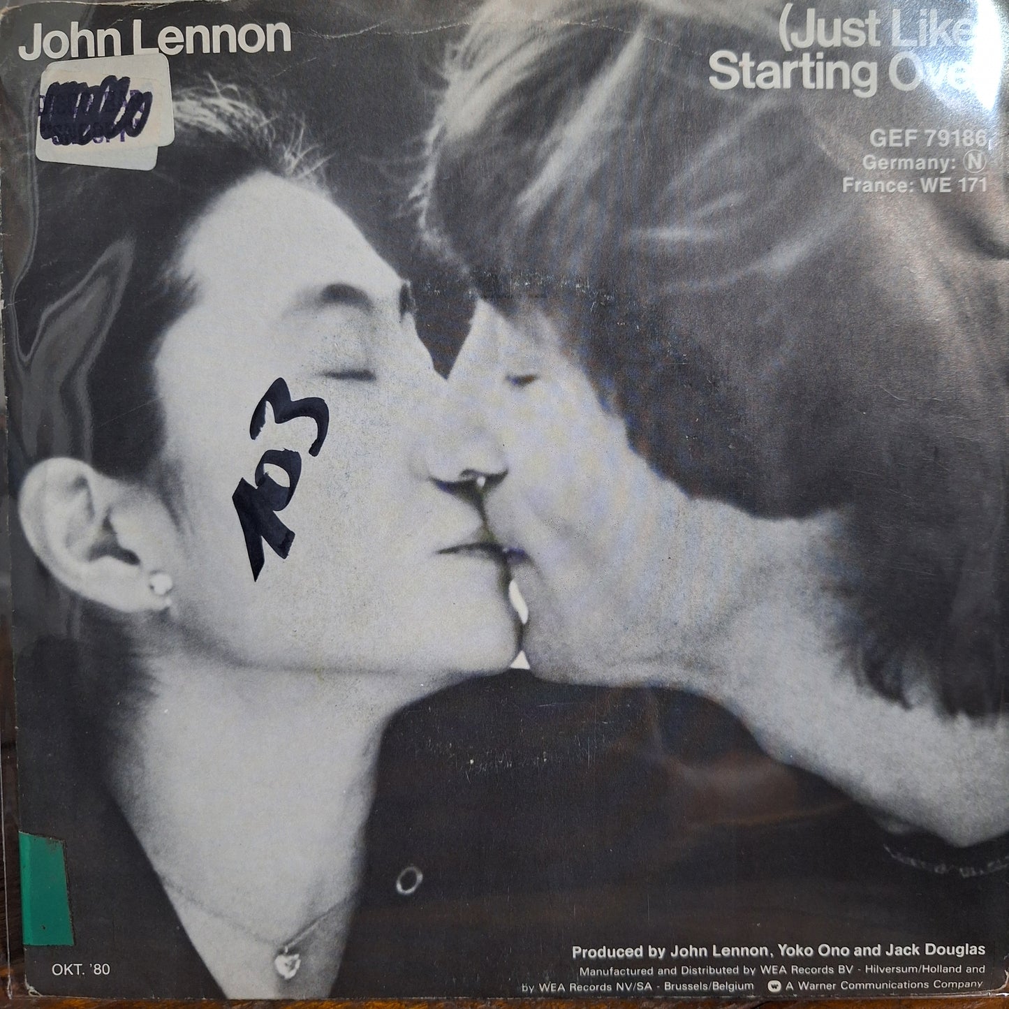 John Lennon Just Like Starting Over Simple 7" De Epoca VG+