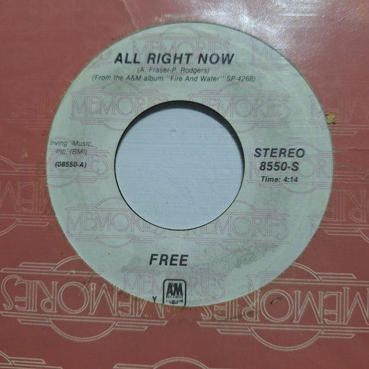 Free All Right Now Simple 7" 2da. Mano Usado VG+