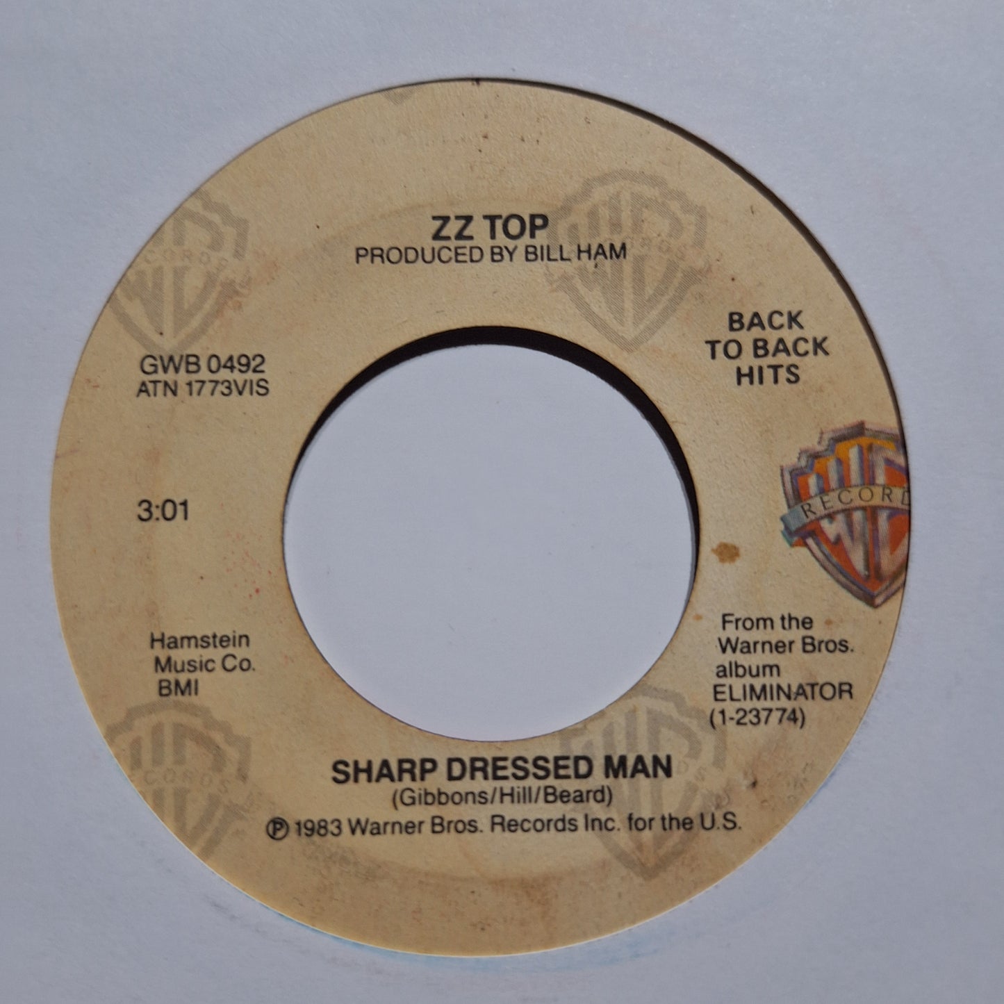 ZZ Top Sharp Dressed Man Simple 7" 2da. Mano Usado VG+