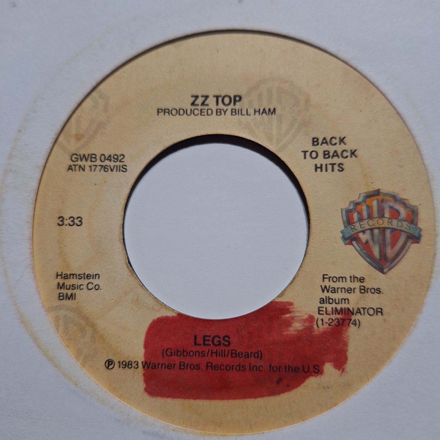 ZZ Top Legs Simple 7" 2da. Mano Usado VG+