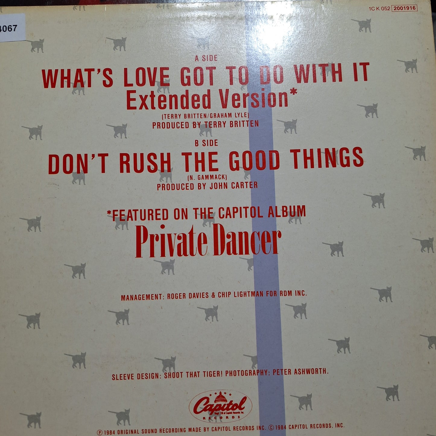 Tina Turner Whats Love Got To Do With It Maxi 2da. Mano VG+