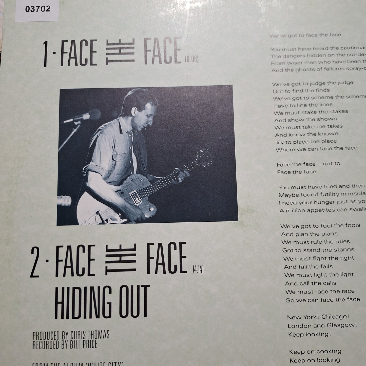 Pete Townshend Face the Face Maxi 2da. Mano VG+