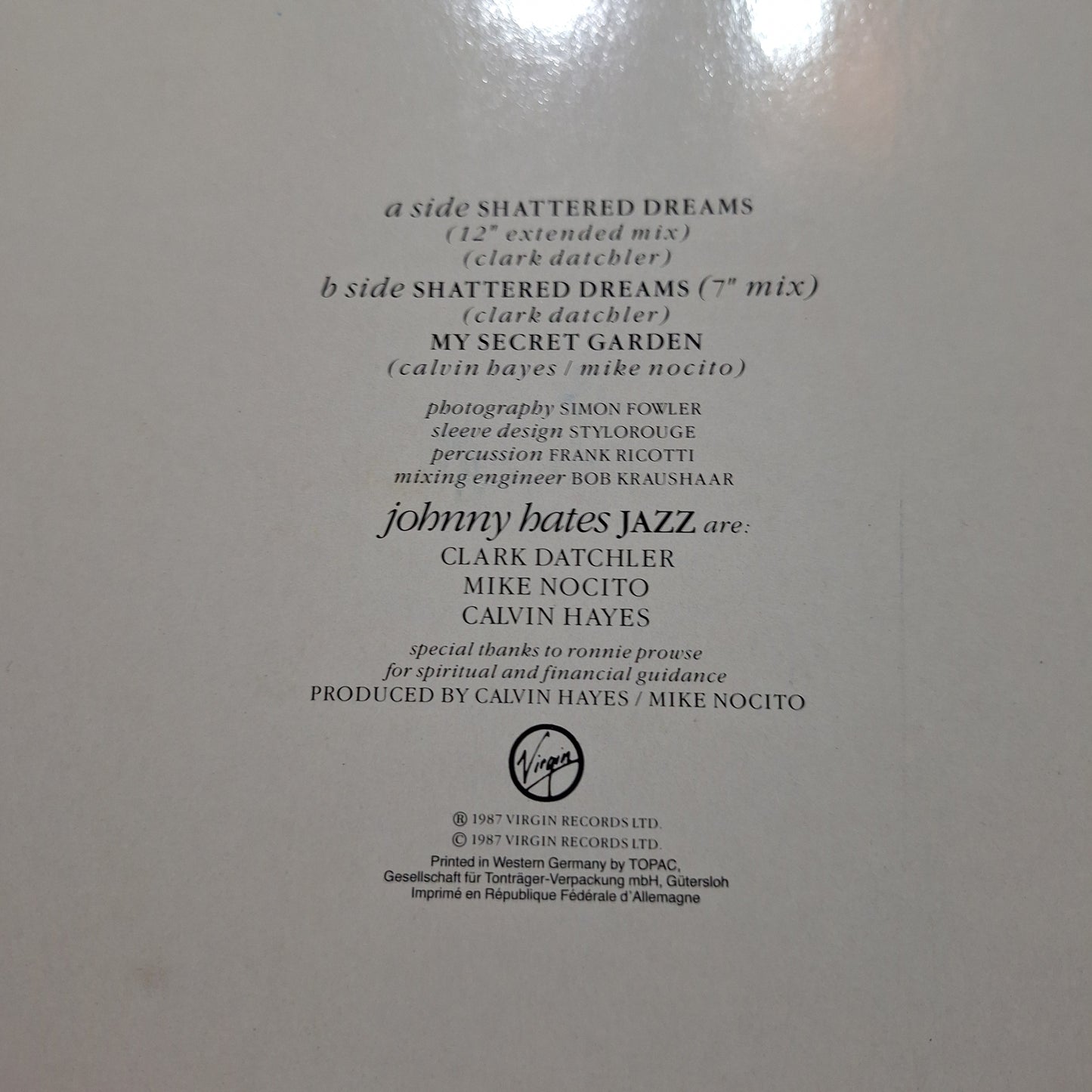 Johnny Hates Jazz Shatered Dreams Maxi 2da. Mano VG+