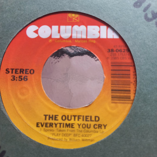 The Outfield Everytime you Cry Simple 7" 2da. Mano Usado Muy Bien + VG+
