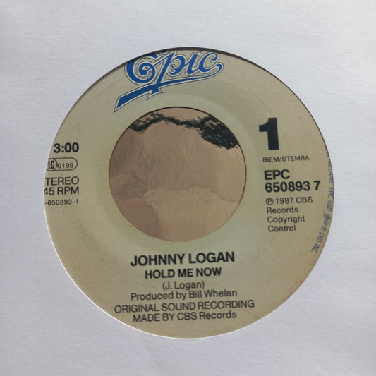 Johnny Logan Hold Me Now Simple 7" 2da. Mano Usado Muy Bien + VG+